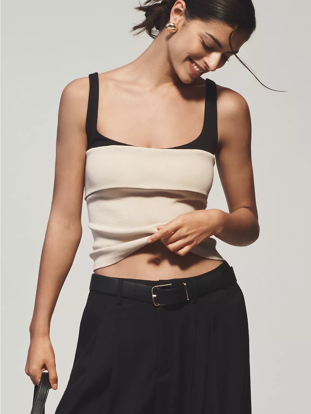 Anthropologie Twofer Tank And Tube Top- Cream & Black